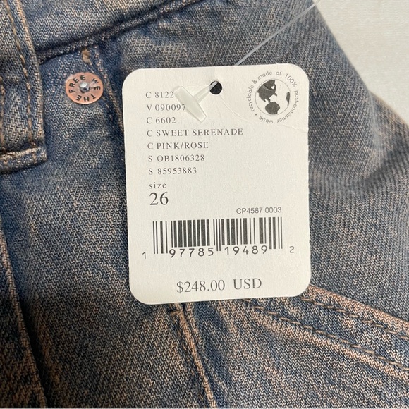 NWT New $248 Free People Nocturne Double Hem Trouser Jeans Size 26 - Picture 5 of 13